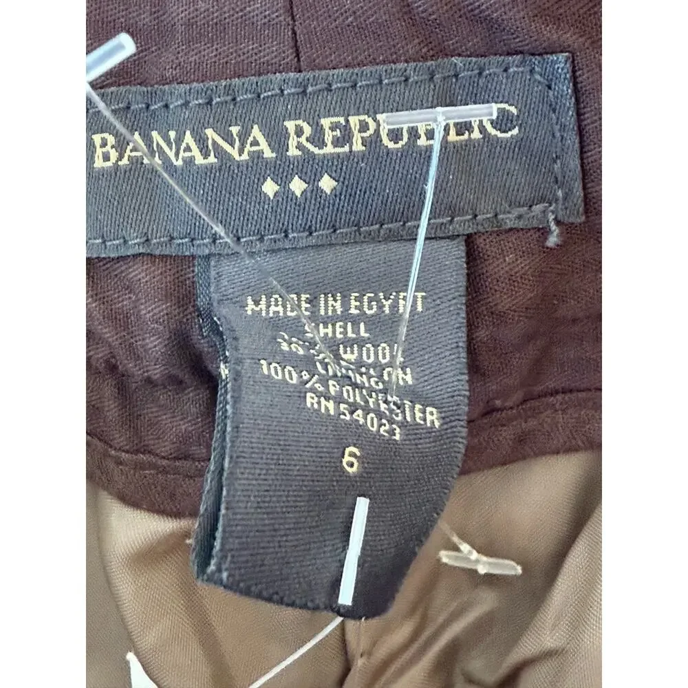 NEW Banana Republic 6 Herringbone Martin Fit Shorts 100% Wool Brown - Picture 5 of 8